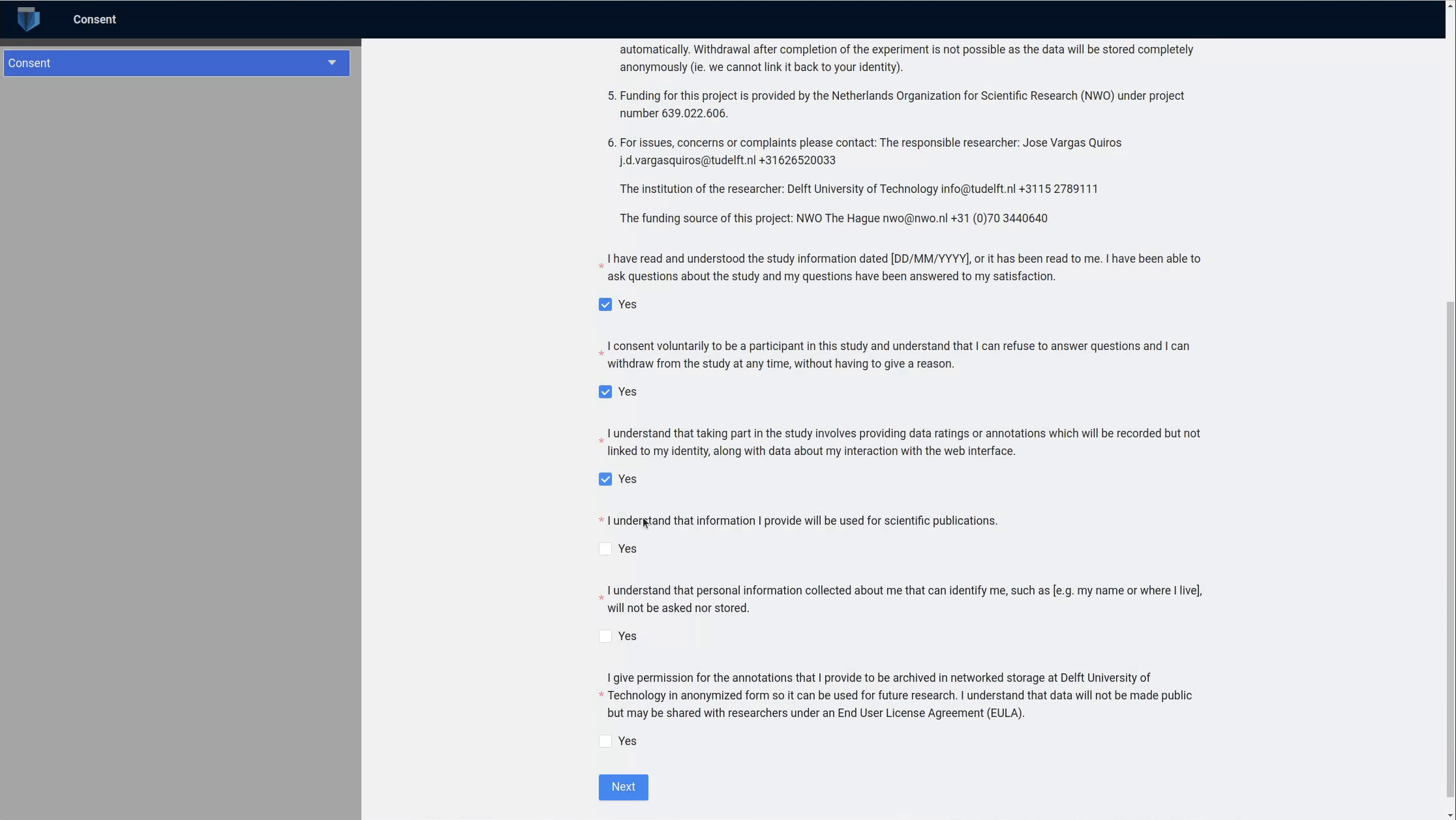 Qualification tasks and consent forms